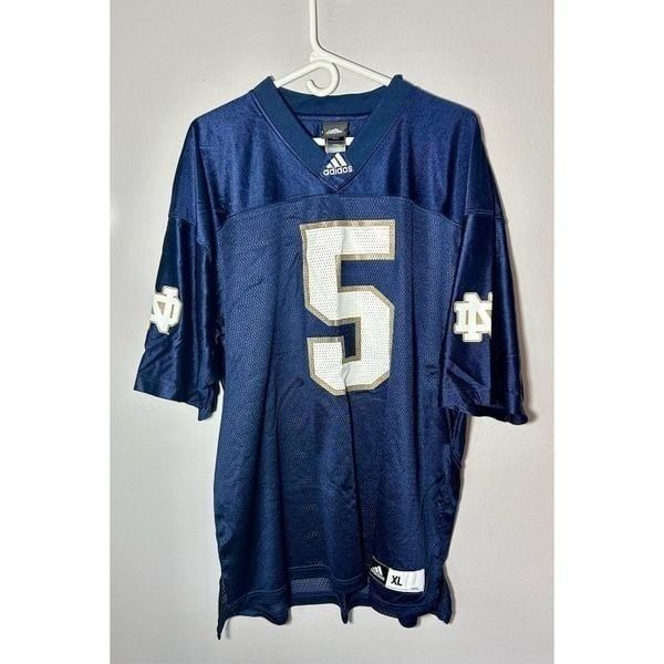 Notre Dame Fighting Irish #5 NCAA Adidas Blue Jersey Sz XL