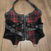 Killstar Cadaver Zip Plaid Halter Top