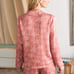 Faherty Sandwashed Silk Long Sleeve Pajama Top size L in Rose Tropic Trees