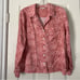 Faherty Sandwashed Silk Long Sleeve Pajama Top size L in Rose Tropic Trees