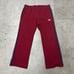adidas Trefoil Wine Red Track Pants with One-Point Embroidery Tag, Size L 100% Cotton.