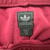 adidas Trefoil Wine Red Track Pants with One-Point Embroidery Tag, Size L 100% Cotton.