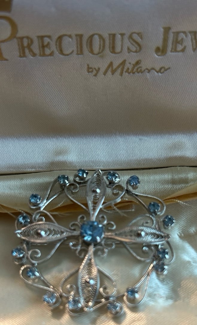 Precious Jewels by Milano, consisting of a brooch & pair of screw-back earrings