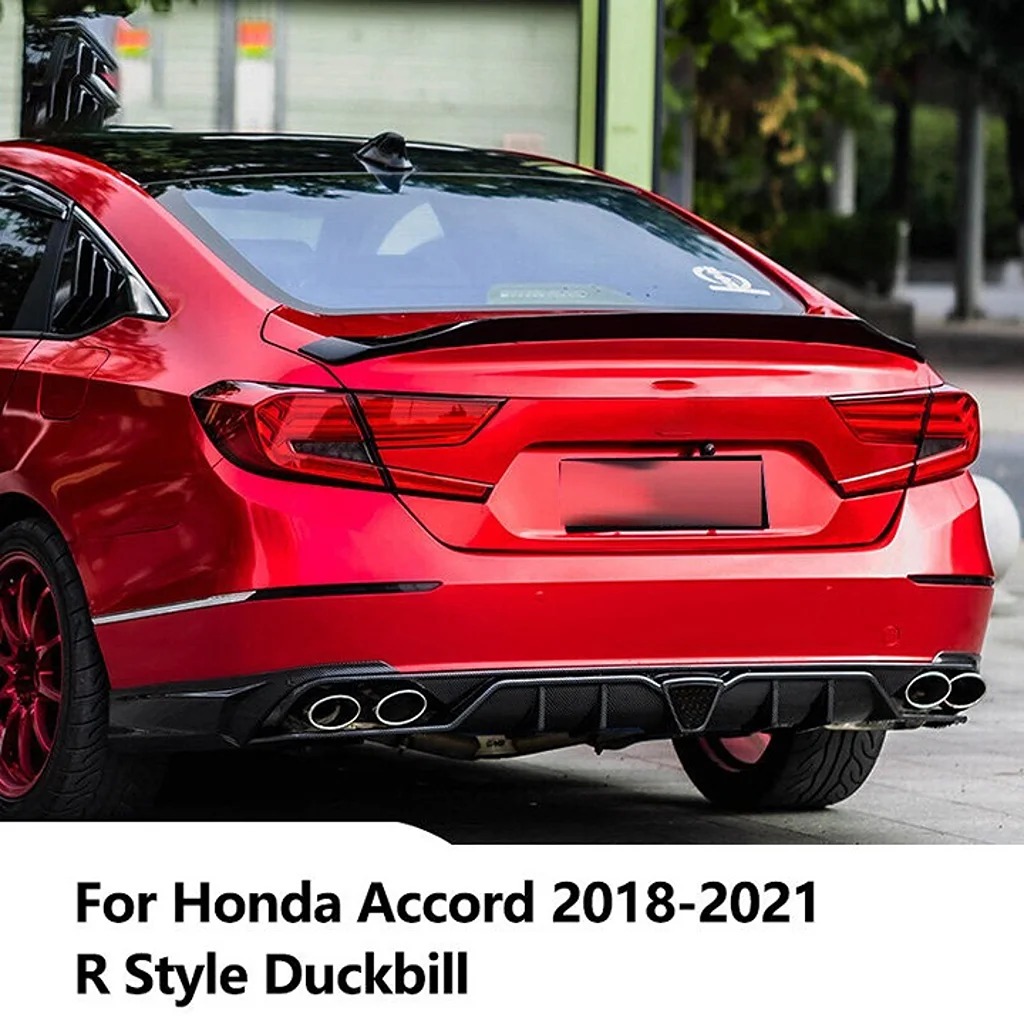 18-2022 HONDA ACCORD JDM STYLE HIGH KICK GLOSSY BLACK DUCKBILL TRUNK SPOILER
