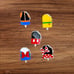 5 Ice Cream Disney Parks Trading Pins, Plus 2 Bonus Pins