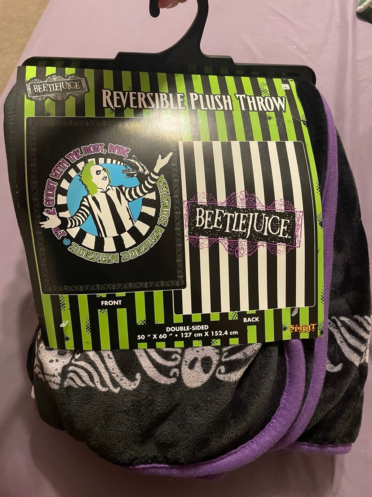 Beetlejuice reversable throw blanket