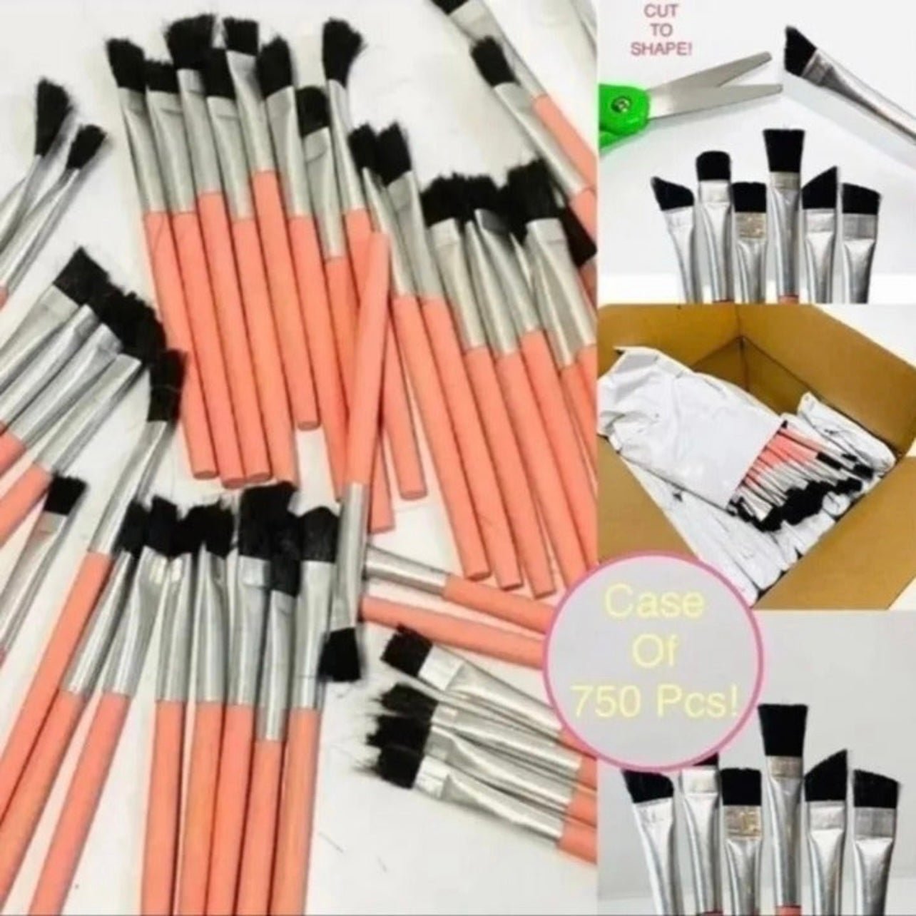 Wholesale Lot of 750 Pcs. Craft Brushes for Makeup or Painting