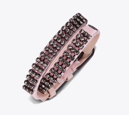 Tory Burch crystal embellished double wrap bracelet