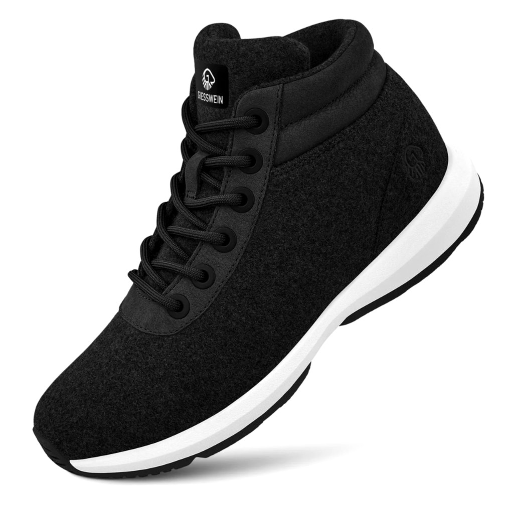 Geisswein 13 High Top MERINO WOOL Sneakers COMFORT Shoes Trainers Black EU 46