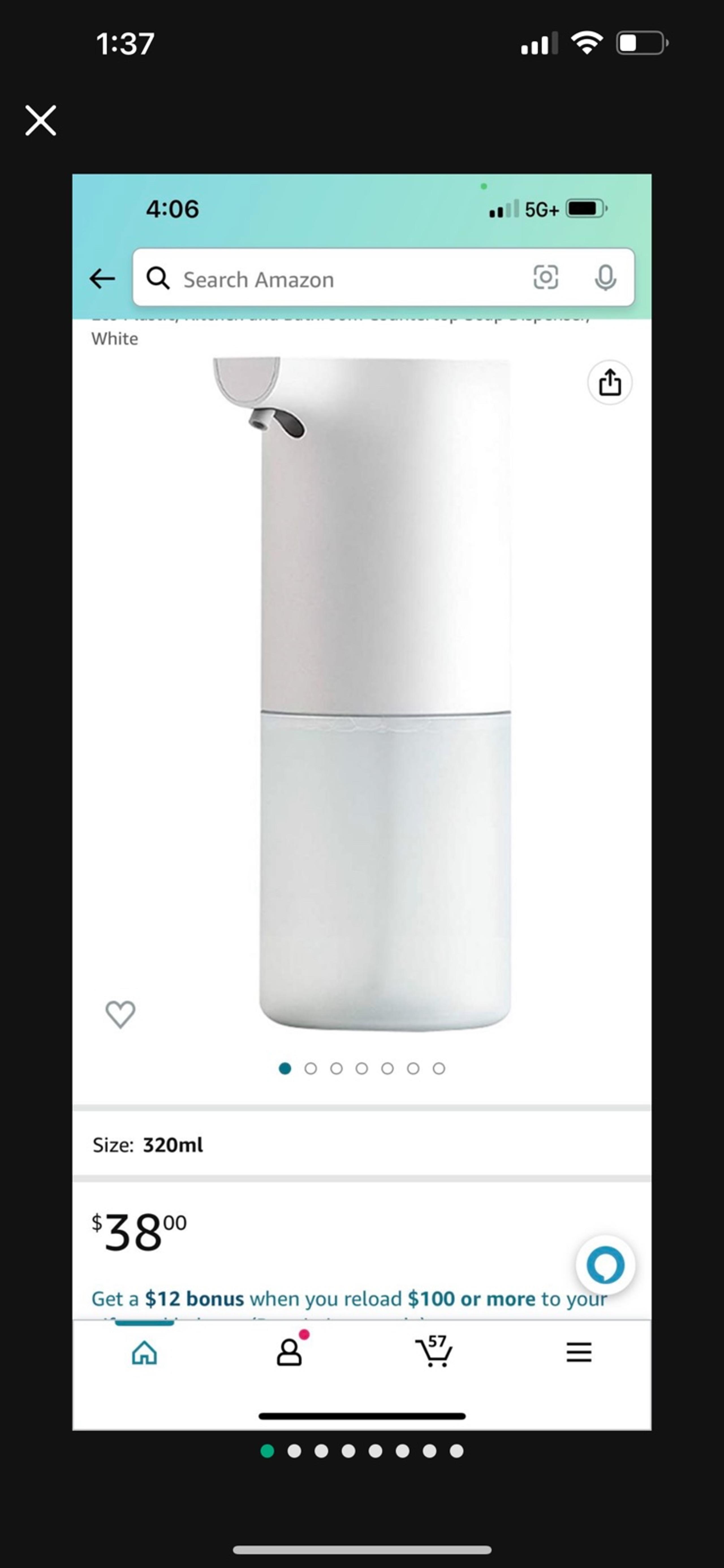 DOZERA Ceramic Soap Dispenser，Hand Sanitizer Bottle，320ml Non-Contact Fully Auto