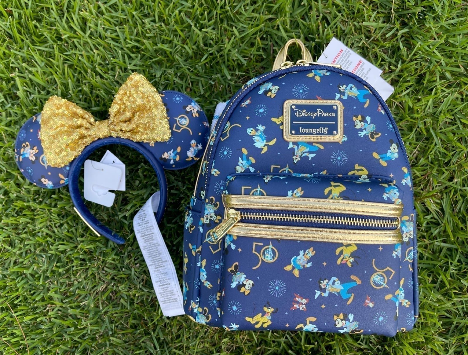 Disney Parks 50th Anniversary Loungefly Mini Backpack and Ears Set