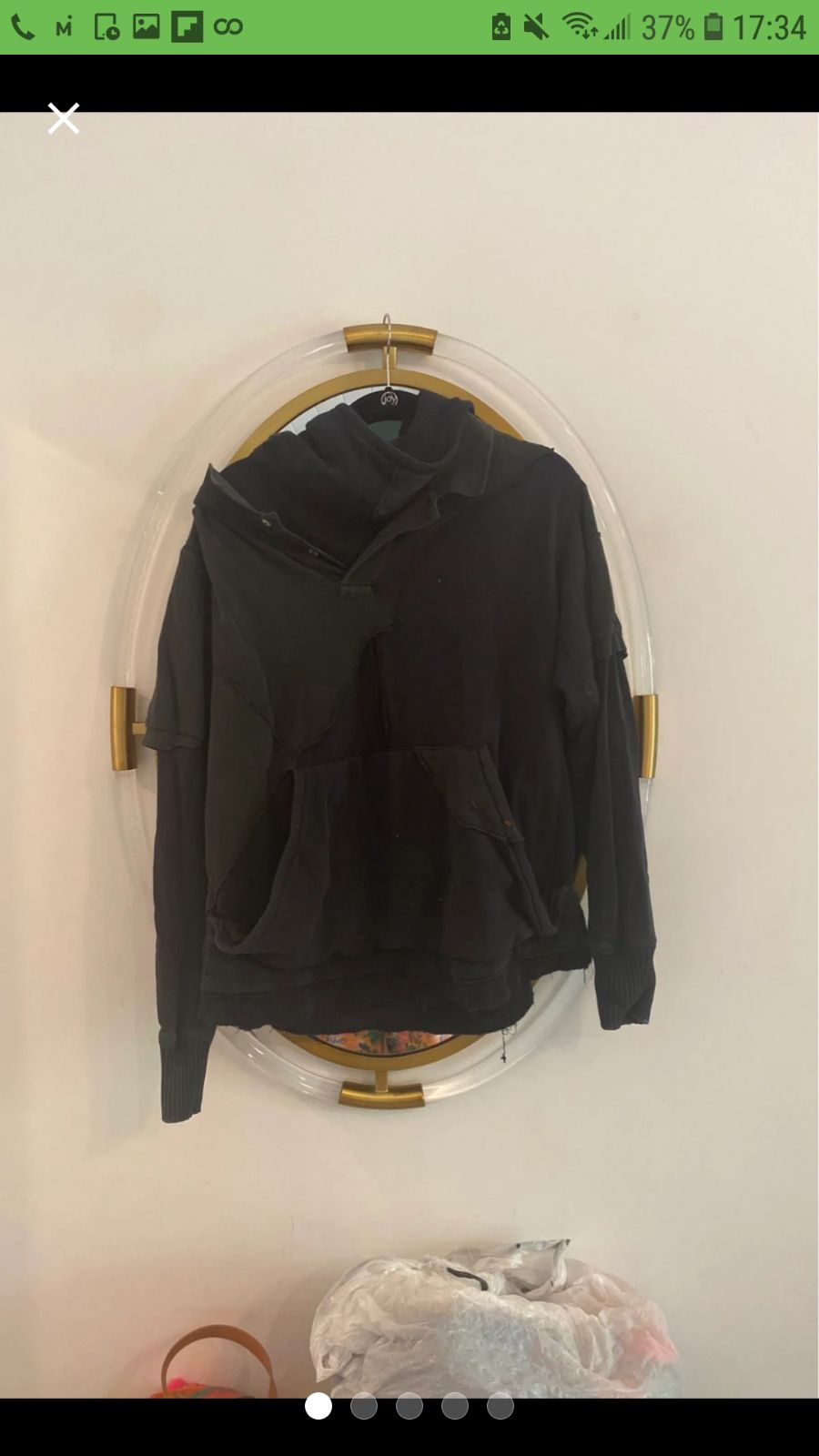 Greg Lauren black polo hoodie sweatshirt