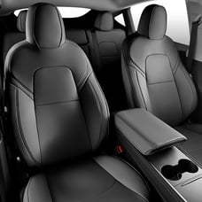 New! Tesla Model Y Car Seat Covers All Weather Protection, Black-Nappa