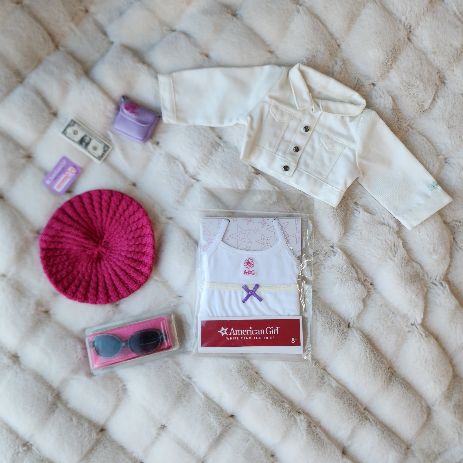 American Girl True Spirit Accessories Plus City Sunglasses White Tank and Brief