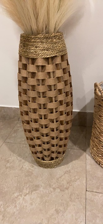 24 High Wood and Grass Floor Vase. Ideal Gift for Weddings, Home Decor