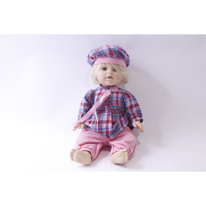 Baby So Beautiful Doll in Tartan Dress and Hat with Pink Pants, BSB