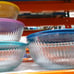 Pyrex Glass Sculpted Mixing Bowl 8 PCs Set Microwave Freezer Dishwasher