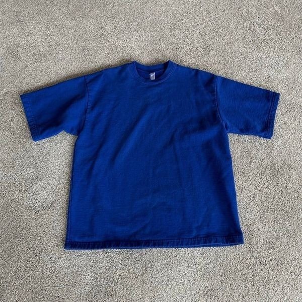 Los Angeles Apparel HF14GD Unisex Heavy Fleece Tee Cobalt Blue OS Short Sleeve
