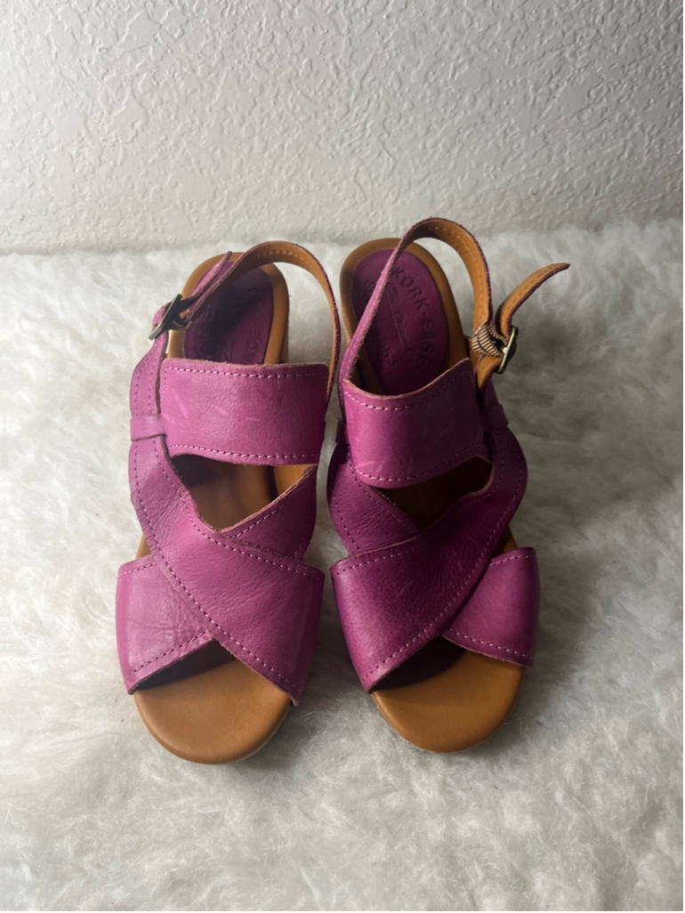 Kork-ease Halley Leather Purple Heeled Sandals Women 7M