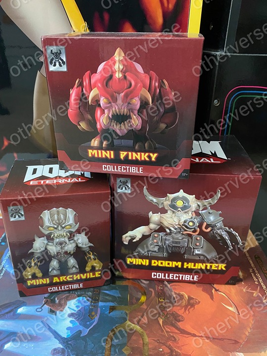 Doom Eternal Mini Pinky + Hunter + Archvile Gibbo Collectibles Figure Statue Set