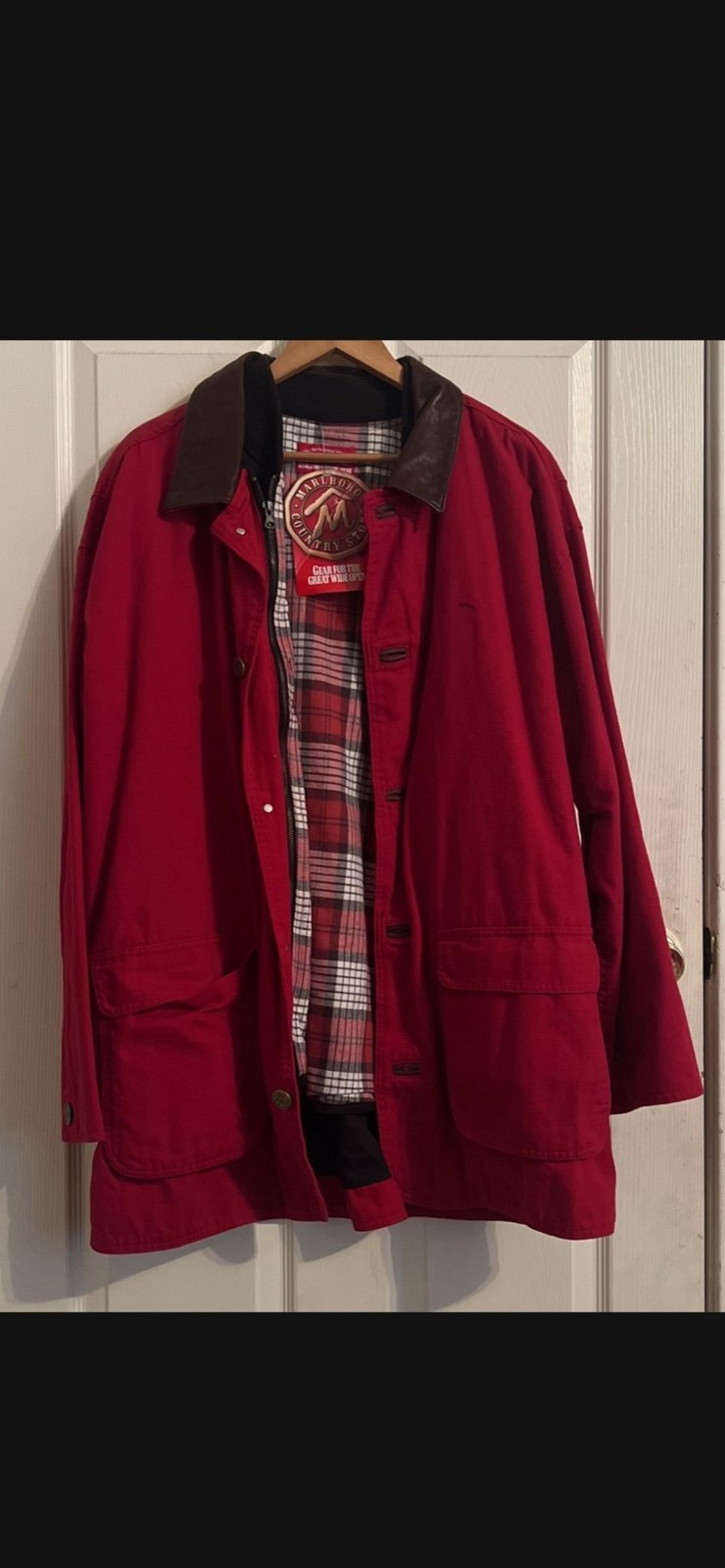 Marlboro vintage jacket men’s plaid black and red