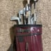 Vintage Golf club bag w/ gold clubs 80s