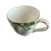 Longfei China Porcelain Square Tea Set of 12 Saucers Tea Cups Palm Fronds Modern