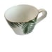 Longfei China Porcelain Square Tea Set of 12 Saucers Tea Cups Palm Fronds Modern