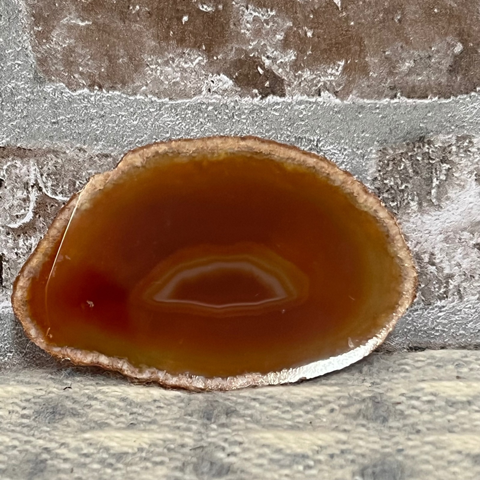 Agate Belt Buckle Natural Stone Slice Brown Orange Western Style Fashion