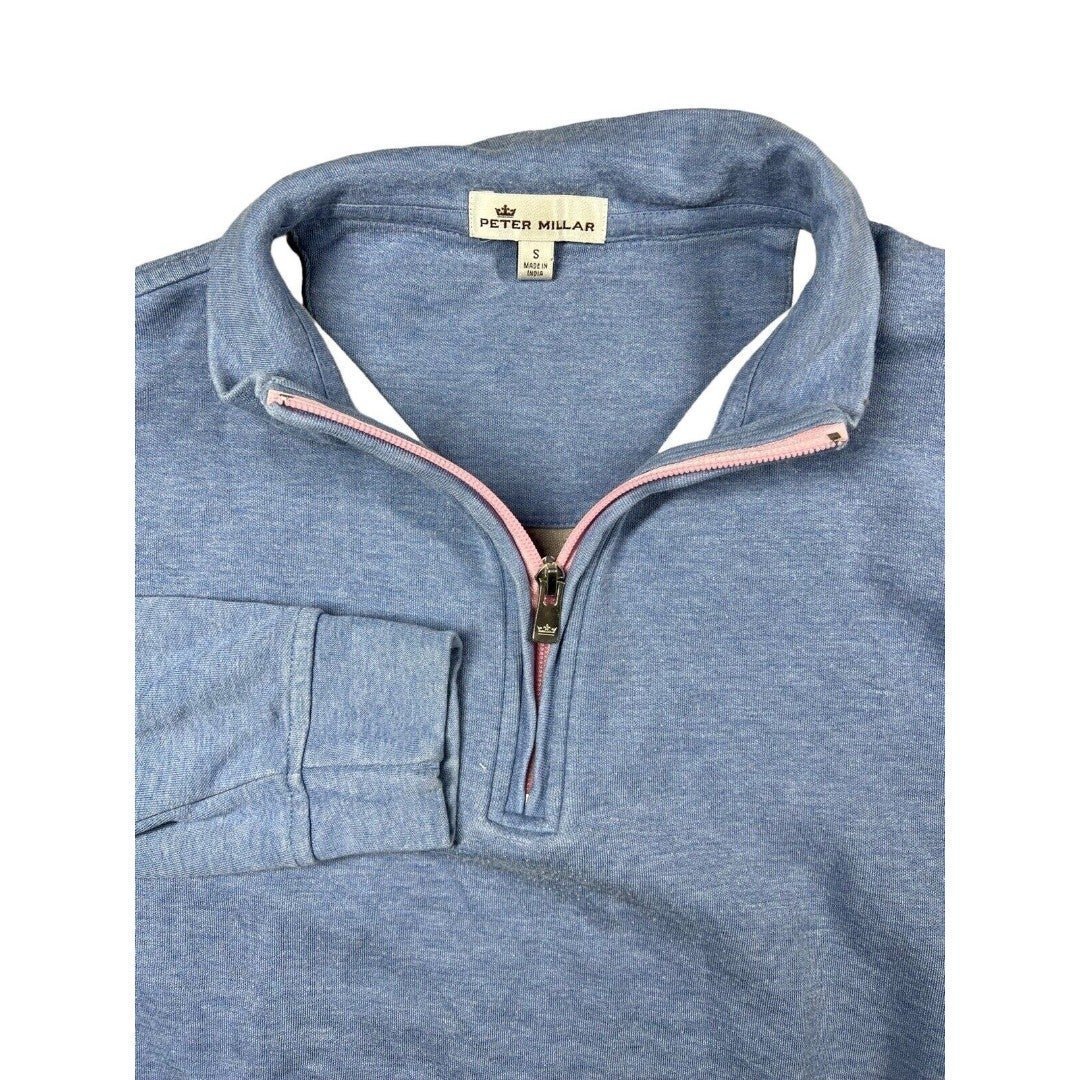 READ Peter millar womens jacket quarter zip blue small