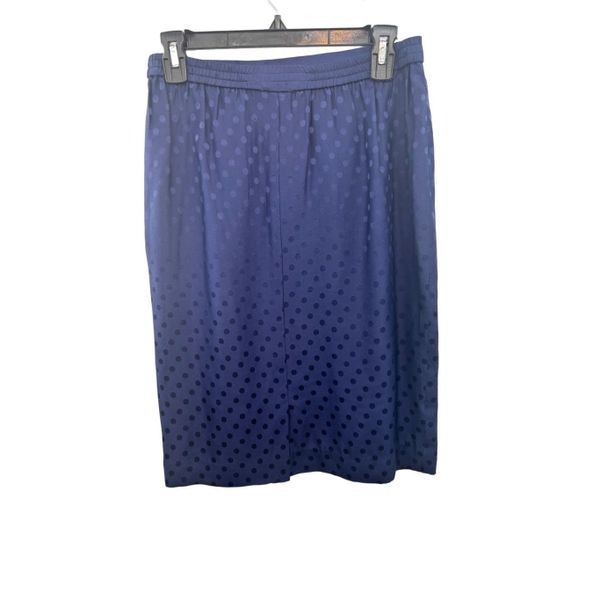 Vintage 100% silk blue skirt with blue polkadots size 8