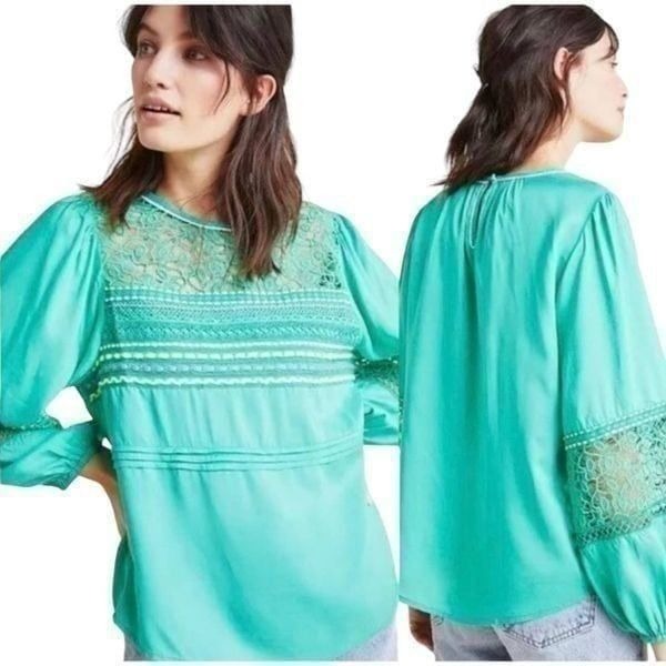 Anthropologie Blink London Sunshine Peasant Top Blouse Size Medium