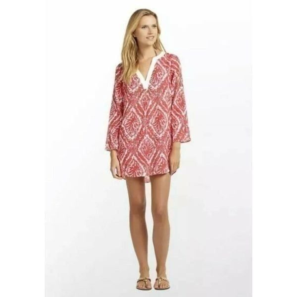 LILLY PULITZER Ripley Coral Tunic Dress Cover Up Size XS