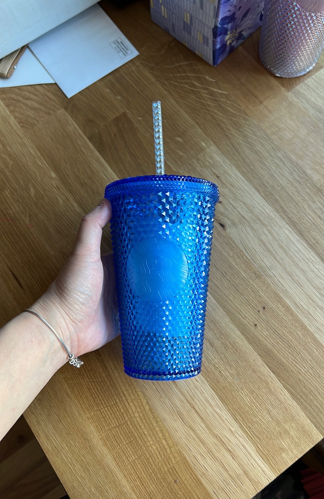 Starbucks Overseas Japen Dark blue Grande 16oz bling studded tumbler