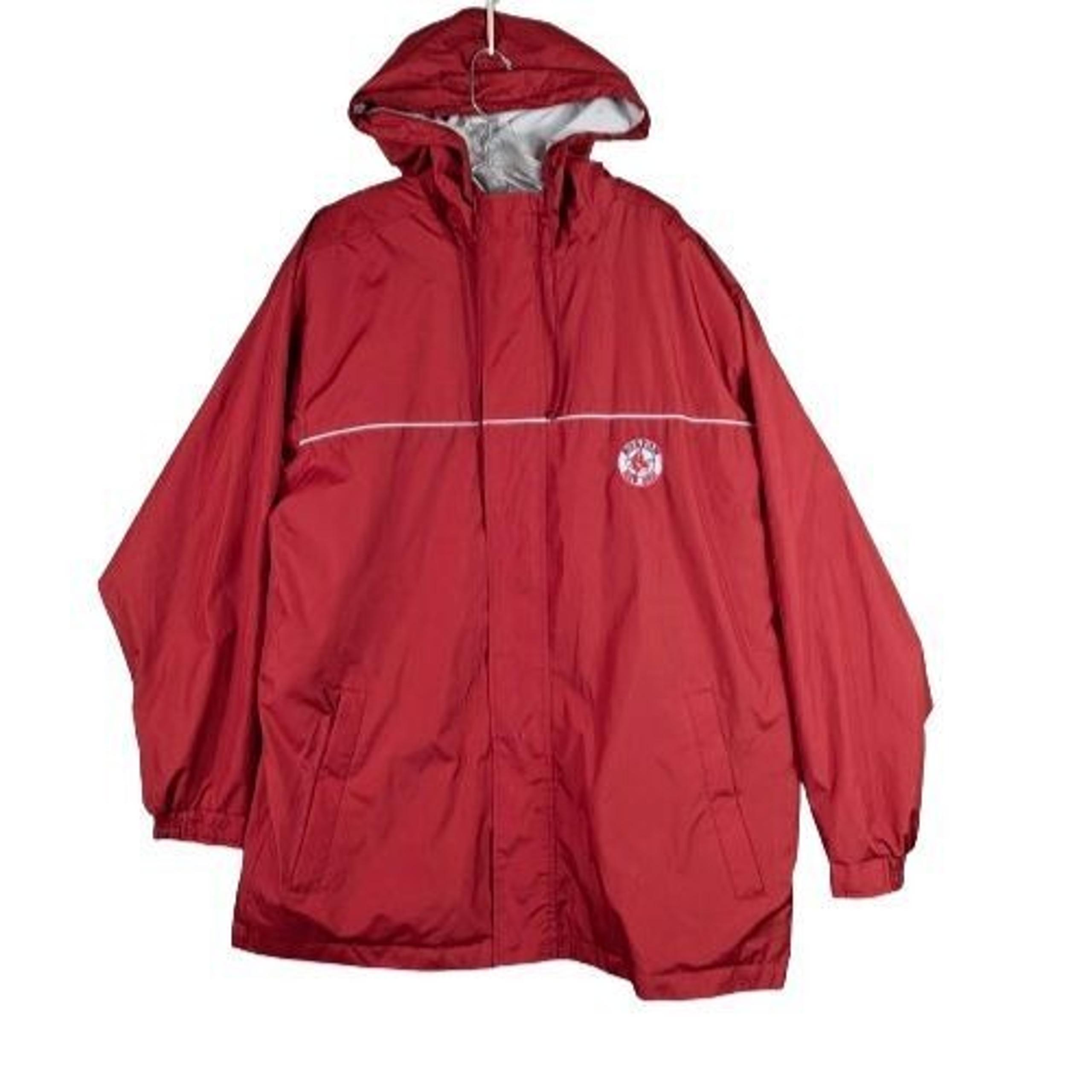 Antigua Boston Red Fox Mens Windbreaker Jacket Vented Zip Pockets Hooded Sz L/XL