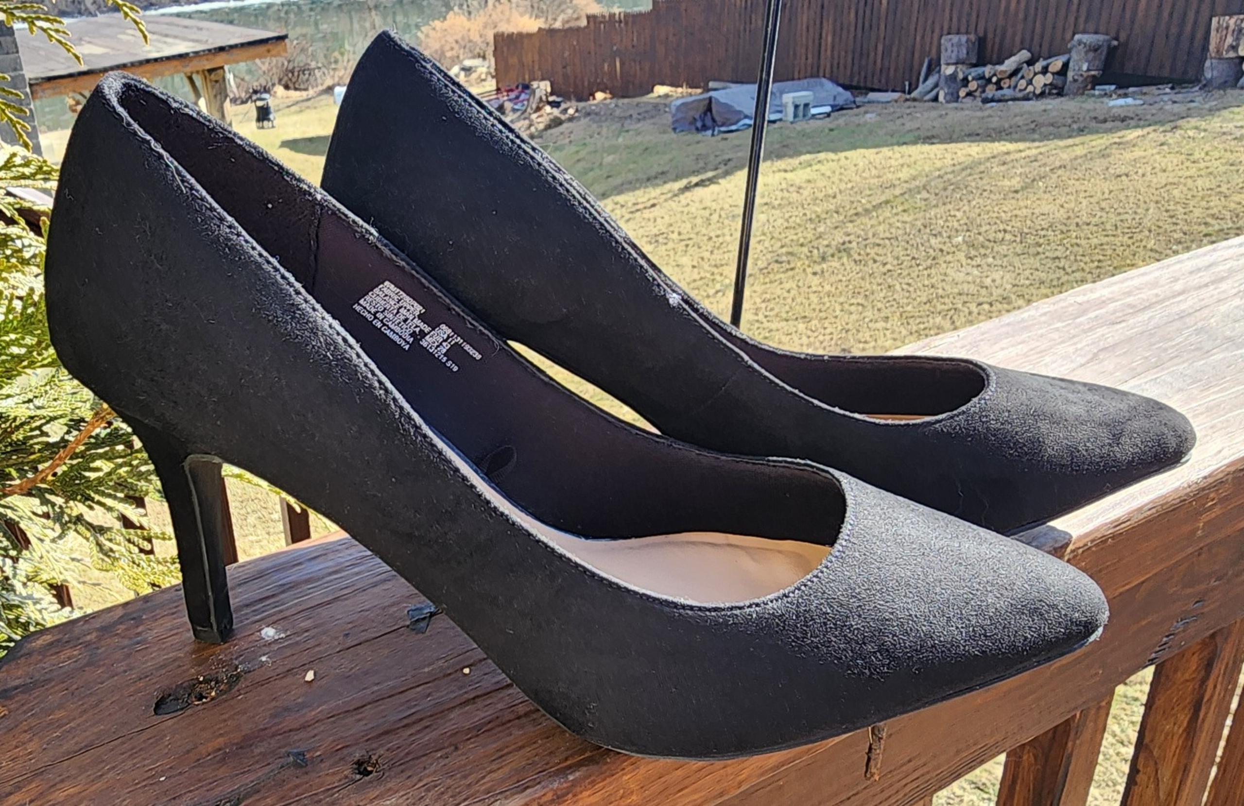 Time And Tru Women's Pointed Toe Shoes Pump Stiletto Heel Black Suede  11