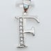Bold & Brilliant F Letter Pendant Simulated Diamond 925 Silver US925P1181