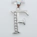 Bold & Brilliant F Letter Pendant Simulated Diamond 925 Silver US925P1181