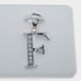 Bold & Brilliant F Letter Pendant Simulated Diamond 925 Silver US925P1181