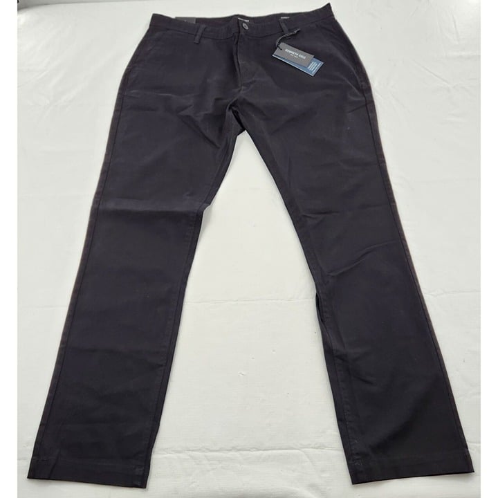 Kenneth Cole N.Y Tapered Fit Stretch Twill Lightweight Black Chino Pant 36x32