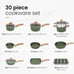 30 Piece Cookware Set Nonstick Pots and Pans Set Granite Kitchen Bakeware Set