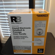 Reliabilt KEYED ELECTRONIC DEADBOLT AND PASSAGE DOOR HANDLE