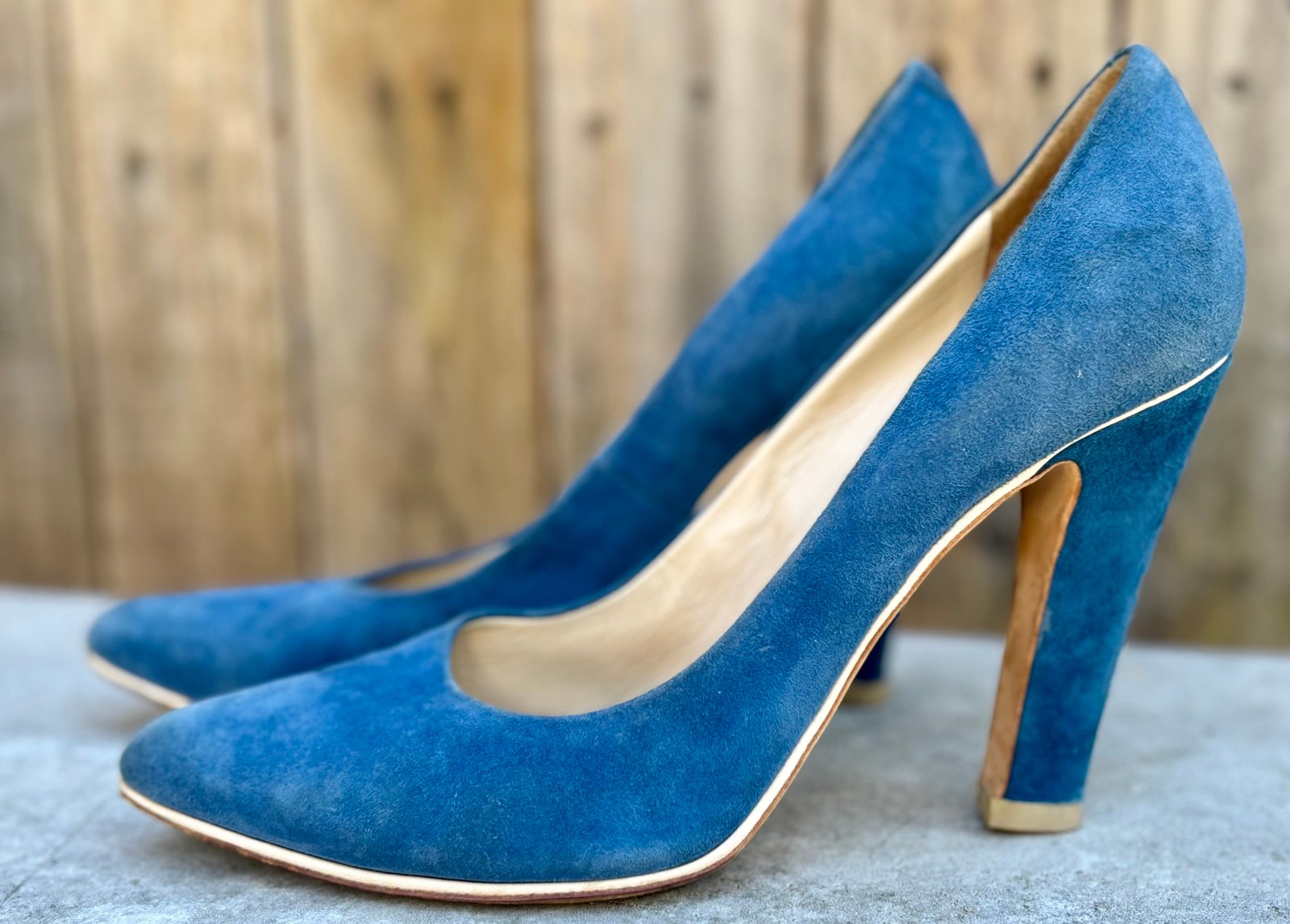 Celine blue suede high heel pumps size 37