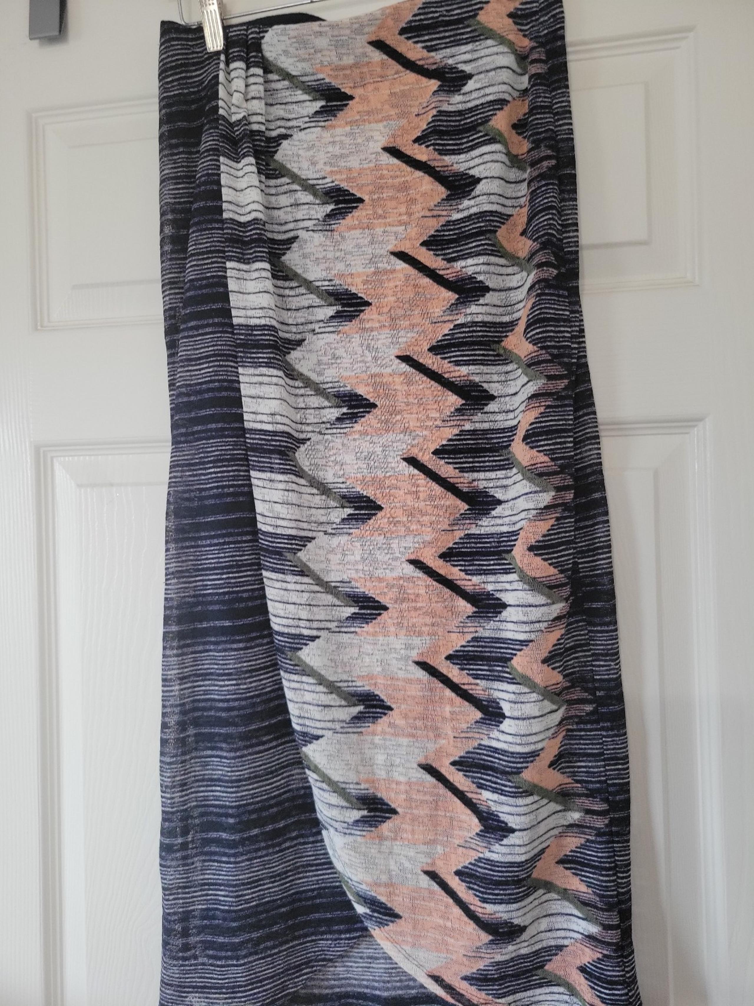 Maeve Anthropologie Skirt Women Small Midi Plata Chevron Striped Boho Tulip Hem