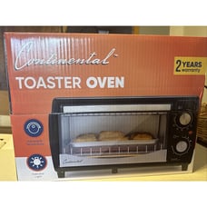 NEW -Continental Electric Toaster Oven, 60 Minute Timer BLACK-Bagels Pizza Dorm