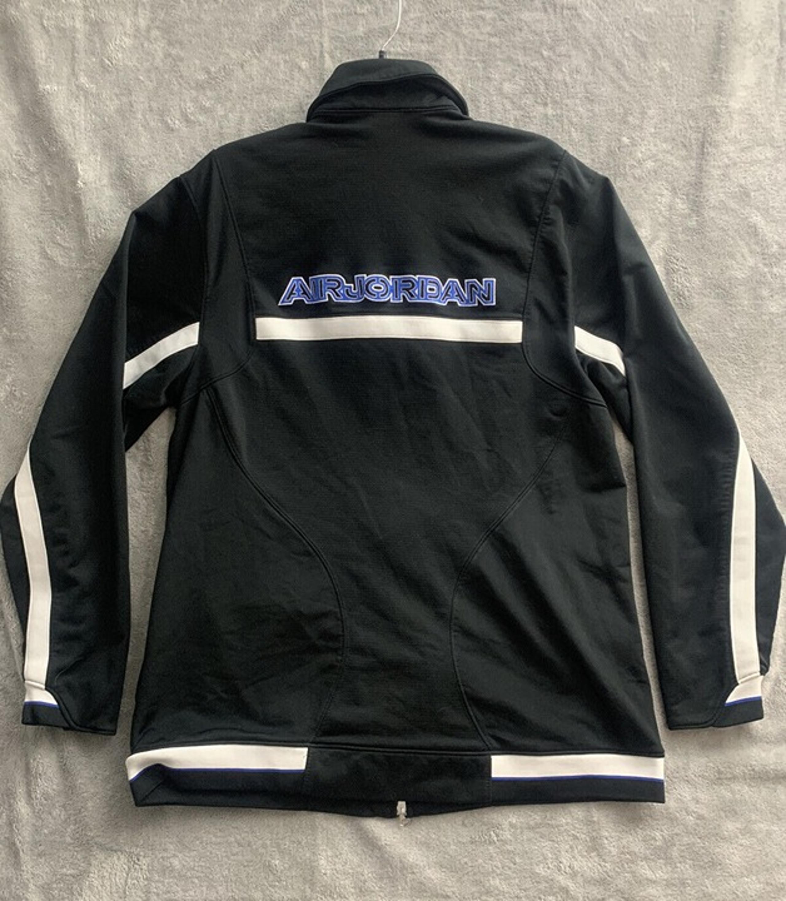 Vintage Air Jordan Jacket Men's Large Black Zipped Logo Jumpan Gray Tag