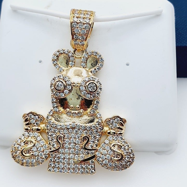 14K Gold Plated Cubic Zircon Pendant, EVBRS361
