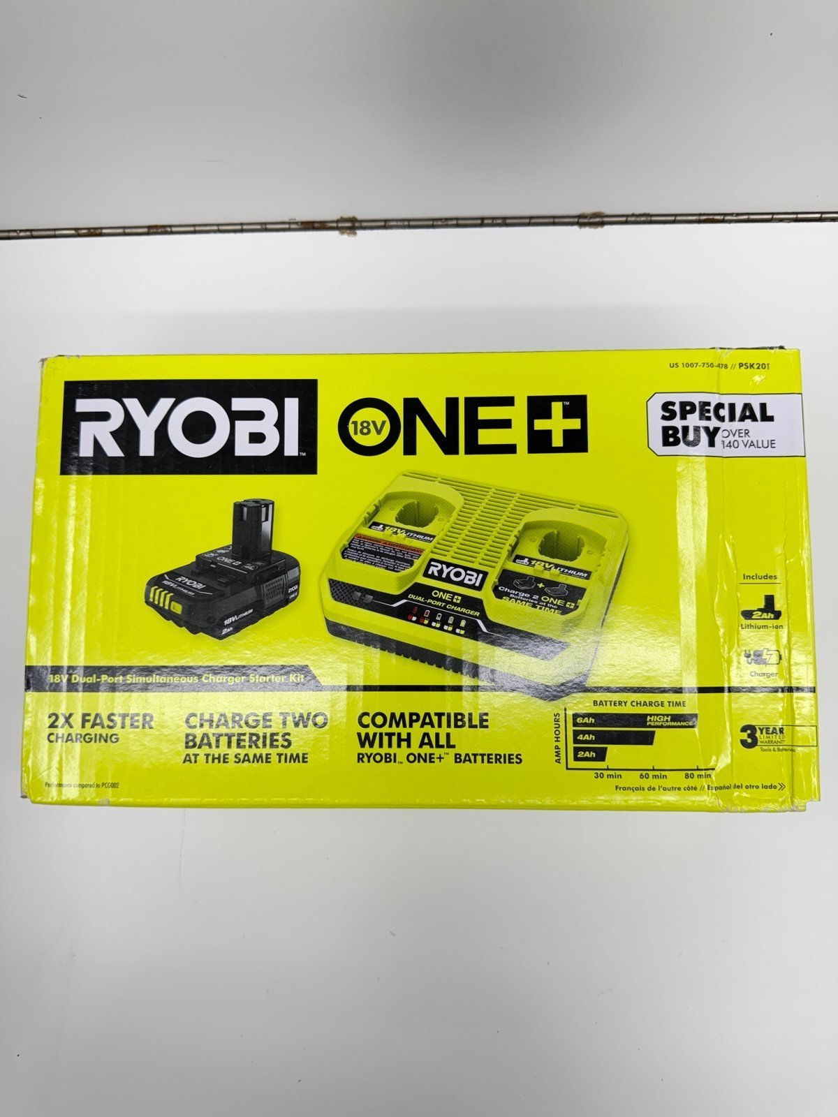 Ryobi Dual-Port Charger Battery Kit