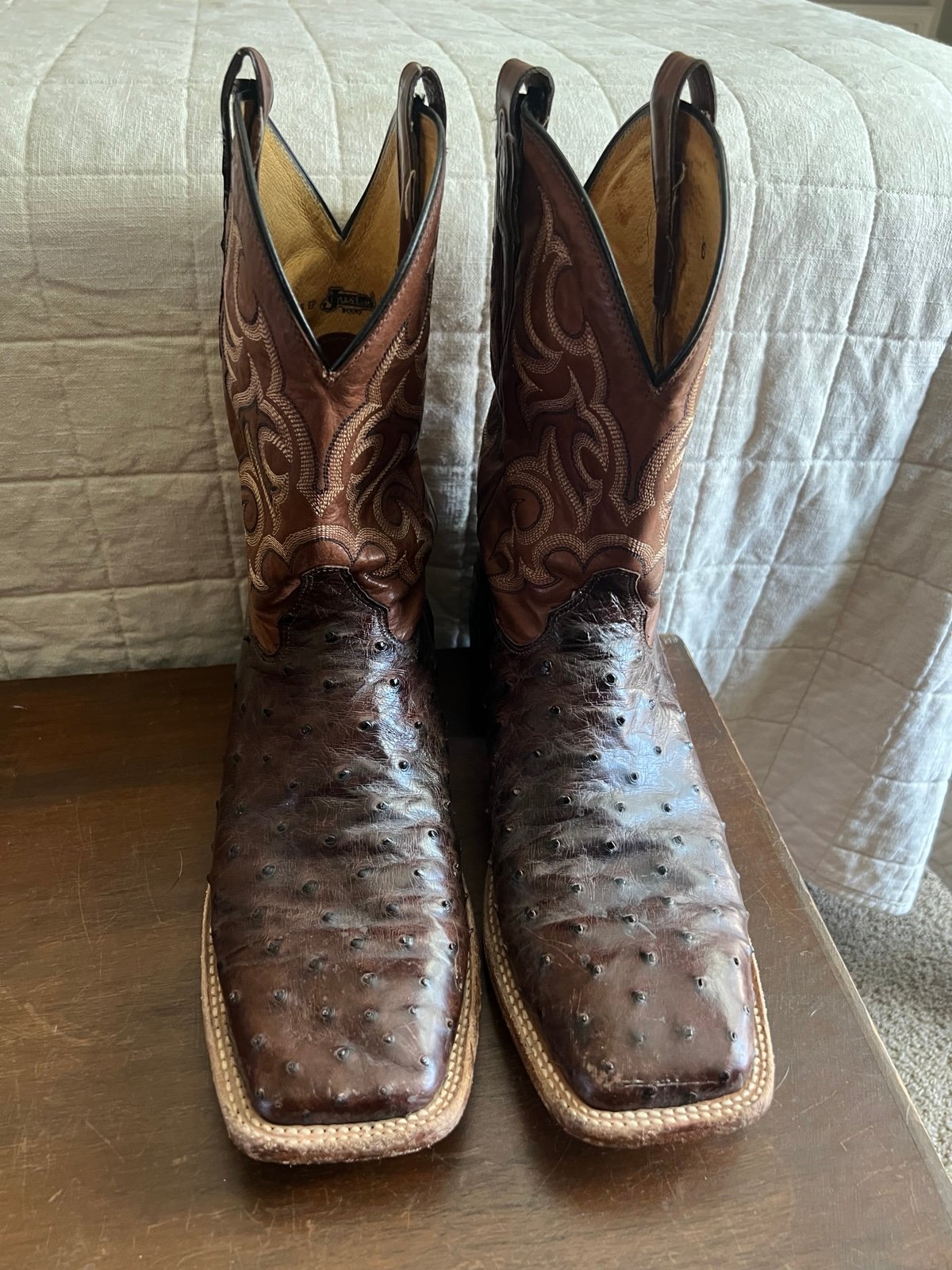 Men’s Justin Chocolate Ostrich Boots