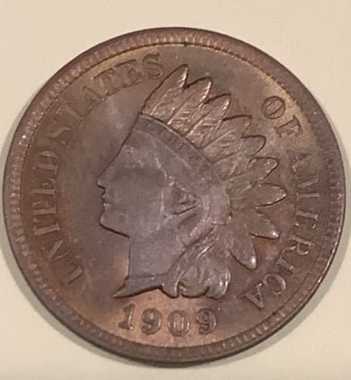 1909 4 diamonds choice Gem Mint state Red Brown glowing Indian Head penny